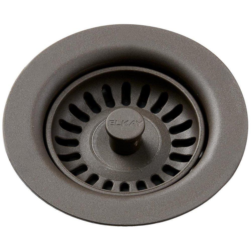 Elkay Chestnut Plastic Disposer Flange with Basket Strainer and Stopper 