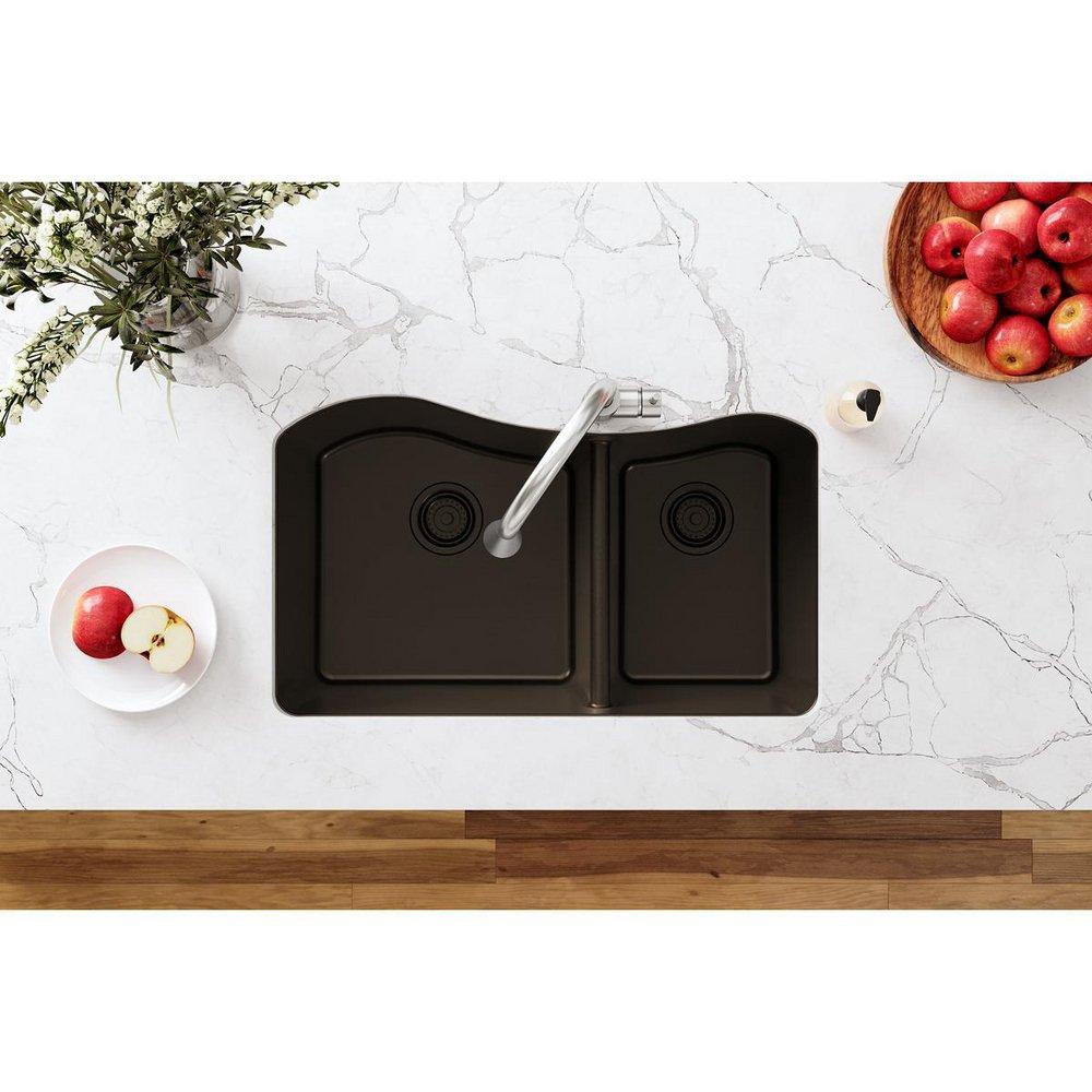 Elkay Chestnut Plastic Disposer Flange with Basket Strainer and Stopper 