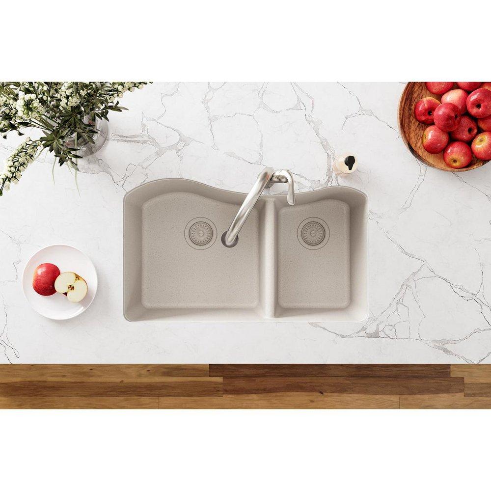 Elkay Parchment Plastic Disposer Flange with Basket Strainer and Stopper 