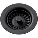 Plastic Disposer Flange with Basket Strainer and Stopper in Black