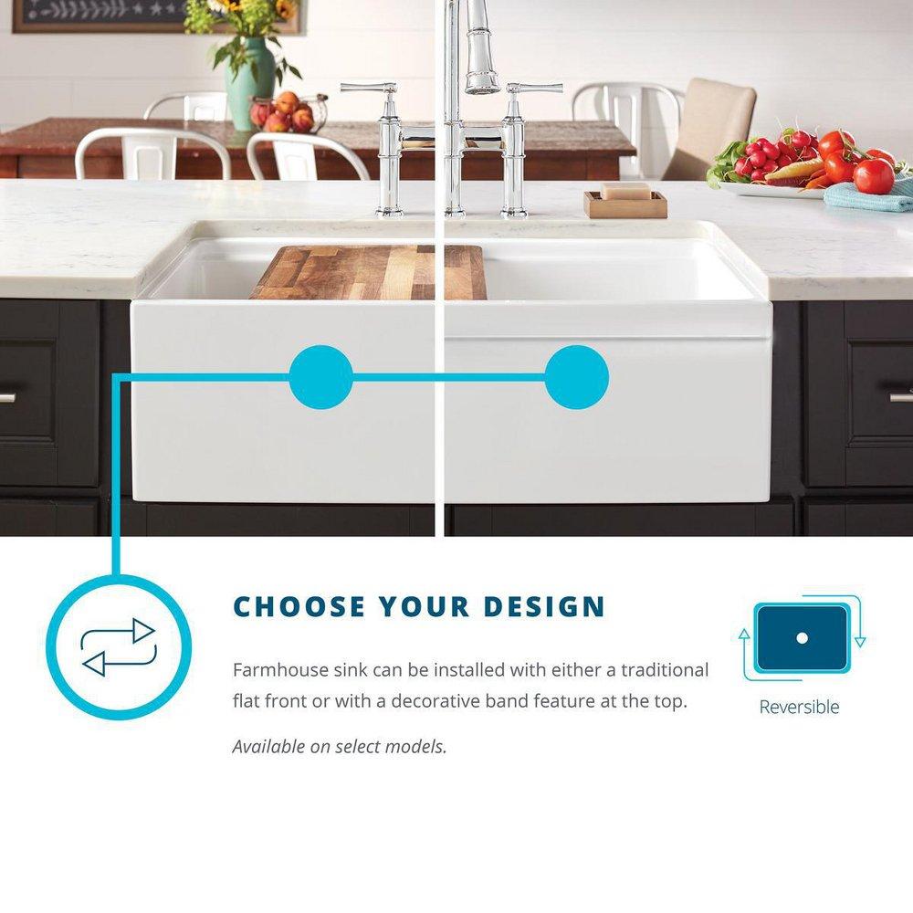 Elkay White 33 x 20 in. Fireclay Double Bowl Farmhouse Kitchen Sink 