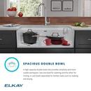 Elkay White 33 x 20 in. Fireclay Double Bowl Farmhouse Kitchen Sink 