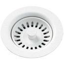 Elkay White Plastic Disposer Flange with Basket Strainer and Stopper 