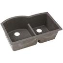 33 x 22 in. No Hole Composite Double Bowl Undermount Kitchen Sink in Slate