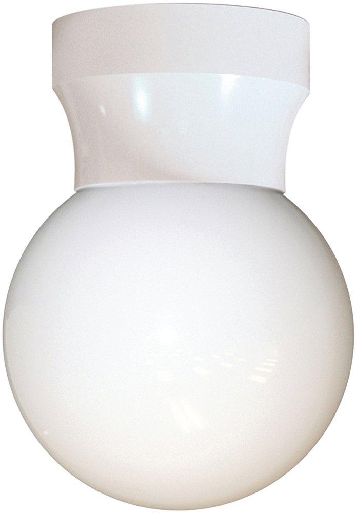 Liteco White 6 in. 1-Light 60W Outdoor Ceiling Fixture 