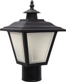 12-1/2 in. Non-Metallic LED Outdoor Post-Top Fixture Lighting in Black