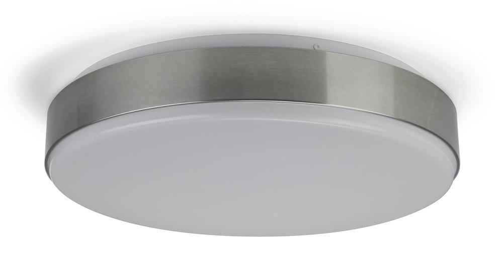 Liteco Brushed Nickel 15-1/4 in. 24W 1-Light Flush Mount Ceiling Fixture 