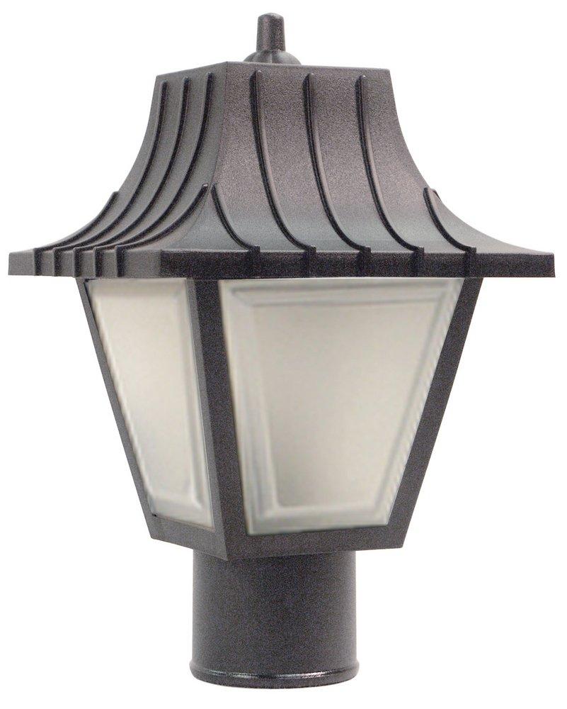Liteco Black 13-1/2 in. Non-Metallic LED Outdoor Post-Top Fixture Lighting 
