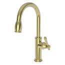 Single Handle Pull Down Kitchen Faucet in Uncoated Polished Brass - Living