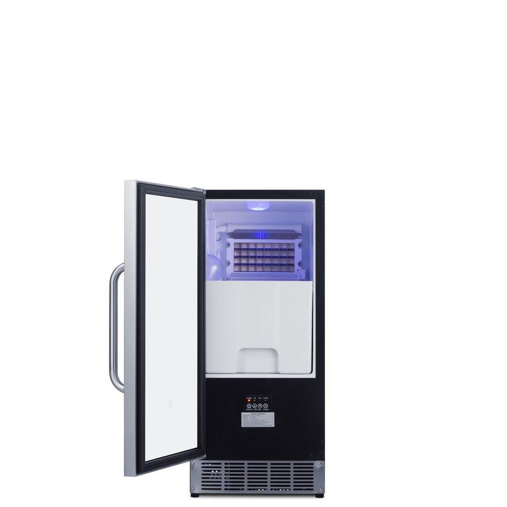 Summit Appliance Stainless Steel 33 in. 25 lb Ice Maker 