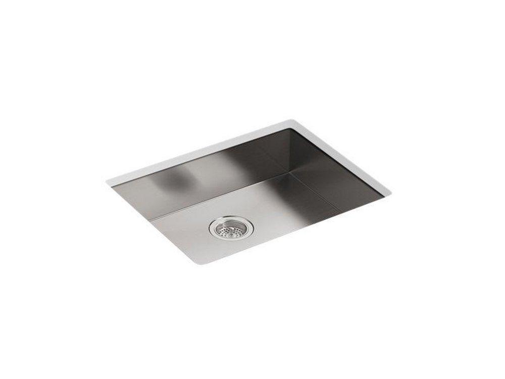 KOHLER Stainless Steel 25 x 22 in. No-Hole Single Bowl Undermount Kitchen Sink in Stainless Steel 
