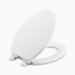 Elongated Closed Front Toilet Seat with Cover in White