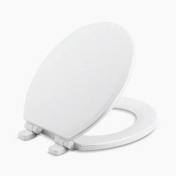 Round Closed Front Toilet Seat with Cover in White
