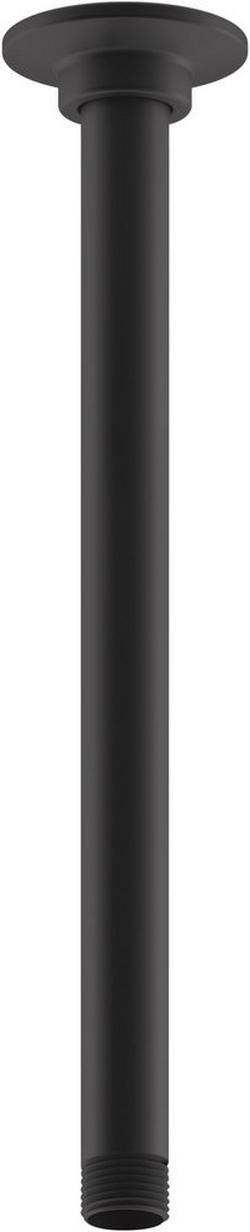 12 in. Ceiling Mount Shower Arm and Flange in Matte Black