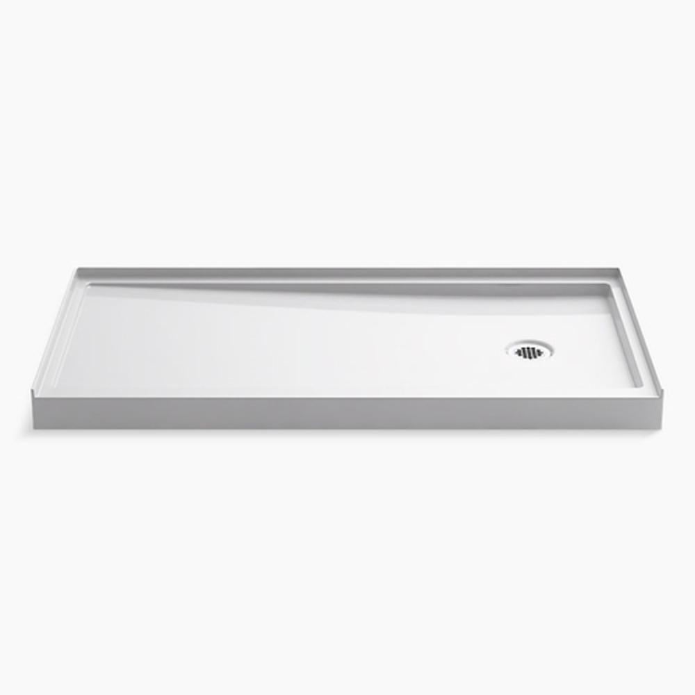KOHLER White 60 x 30 in. Rectangle Shower Base with Right Hand Drain 