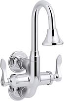 KOHLER Polished Chrome Two Handle Lever Wall Mount Service Faucet 