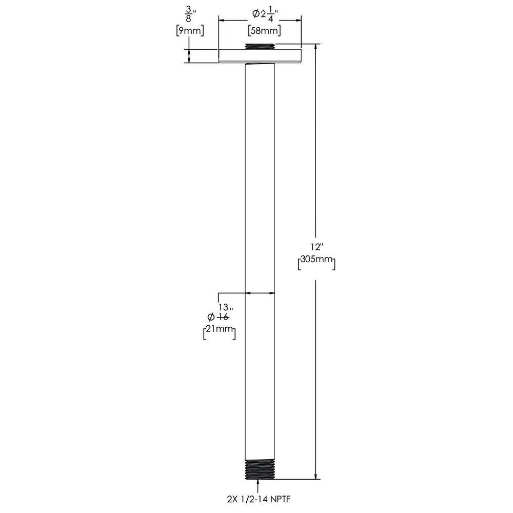 Speakman Polished Chrome Ceiling Mount Shower Arm with Flange 