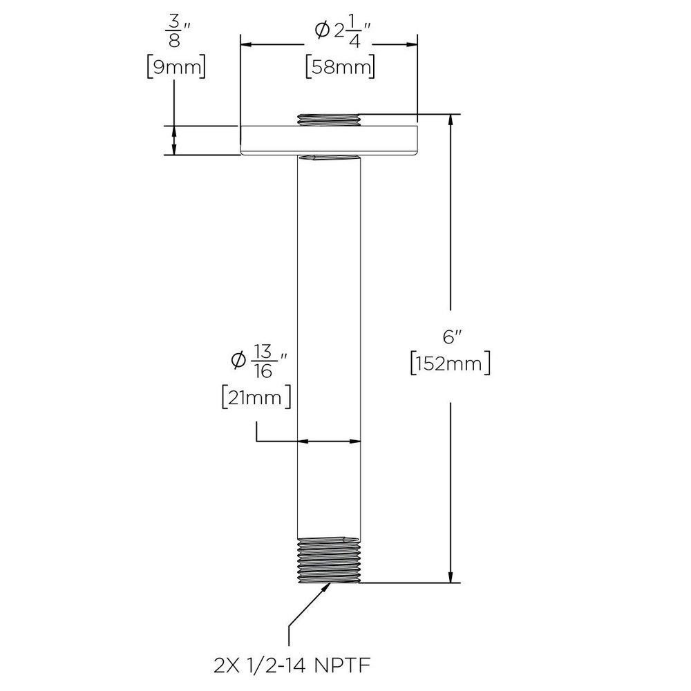 Speakman Brushed Nickel Ceiling Mount Rainshower Arm with Flange 