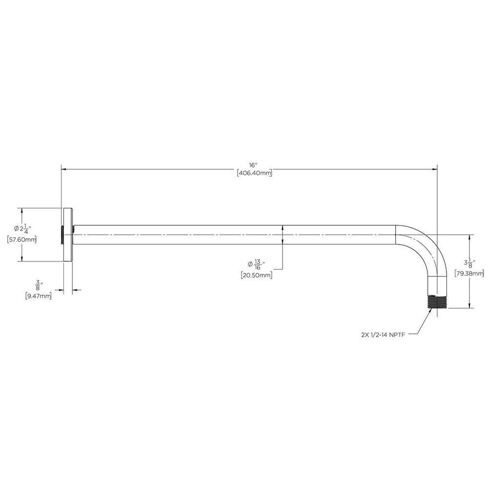 Speakman Polished Chrome 16-2/5 in. Brass and Stainless Steel Shower Arm 