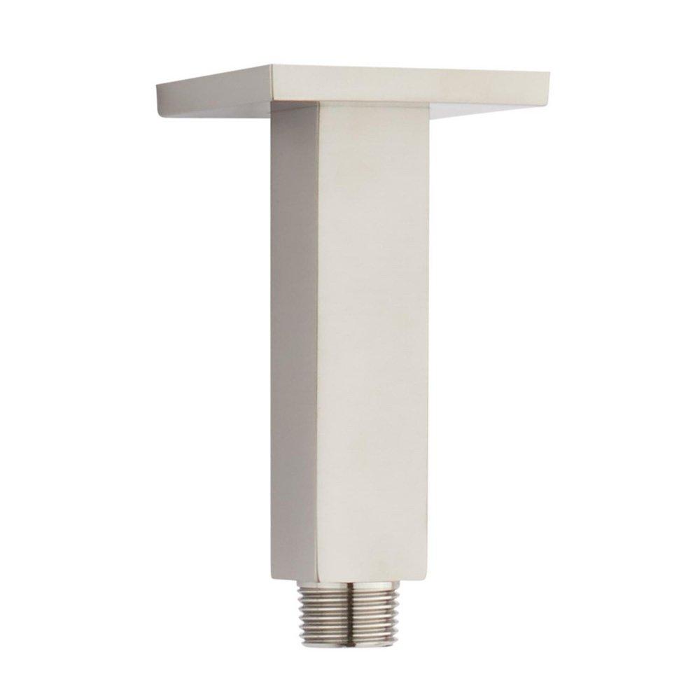 Signature Hardware Brushed Nickel 4 in. Square Ceiling Mount Shower Arm with Escutcheon 