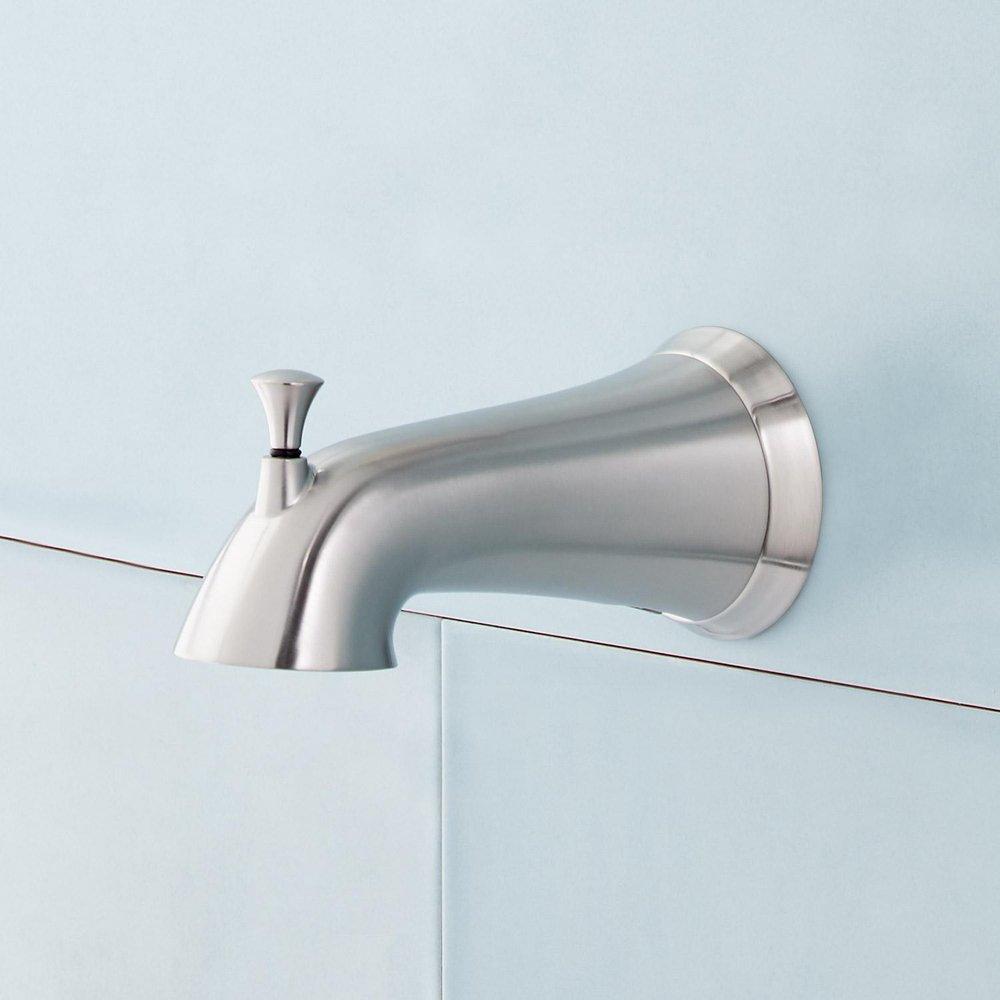 Signature Hardware Brushed Nickel 6-5/8 in. Integrated Diverter Tub Spout 