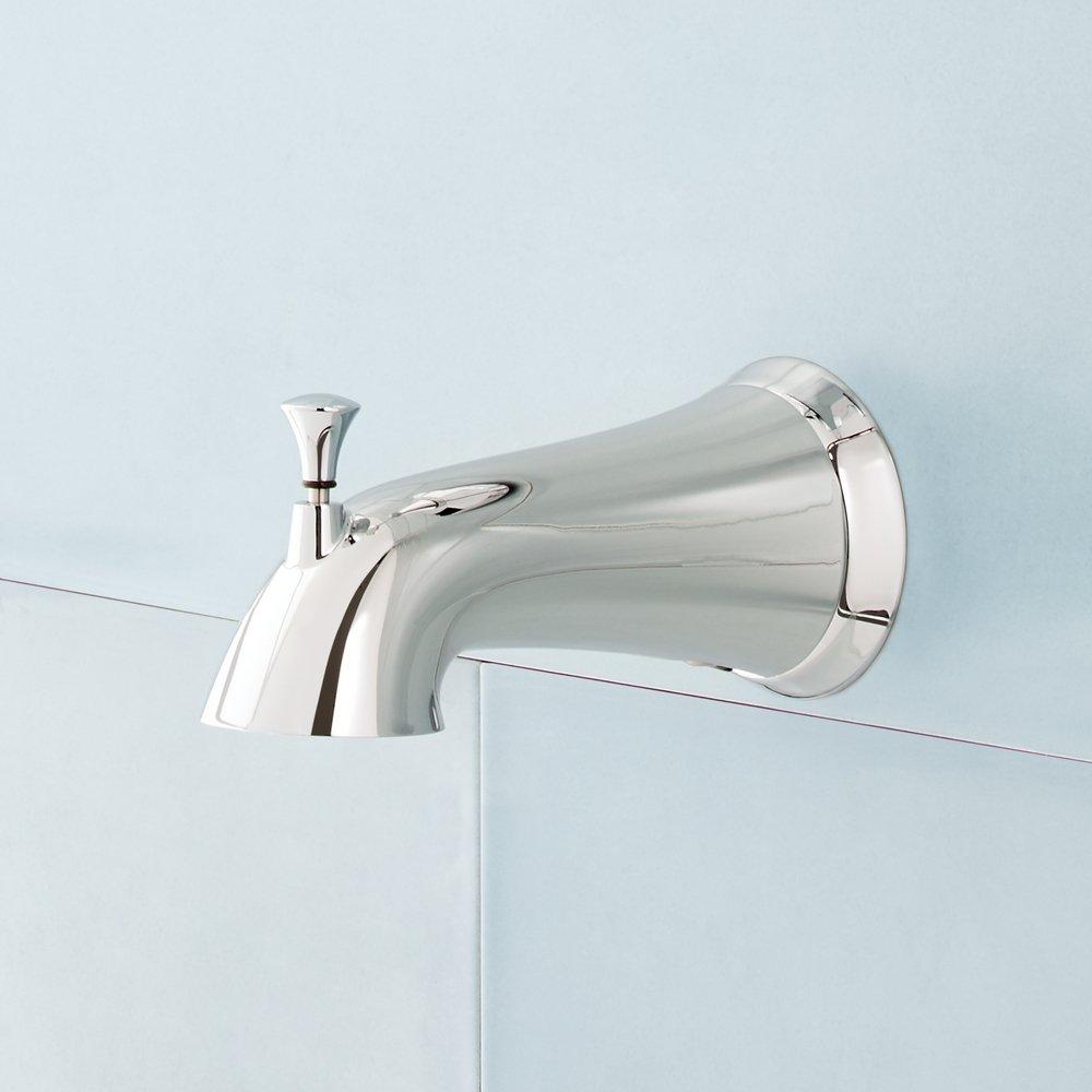 Signature Hardware Polished Nickel 6-5/8 in. Integrated Diverter Tub Spout 