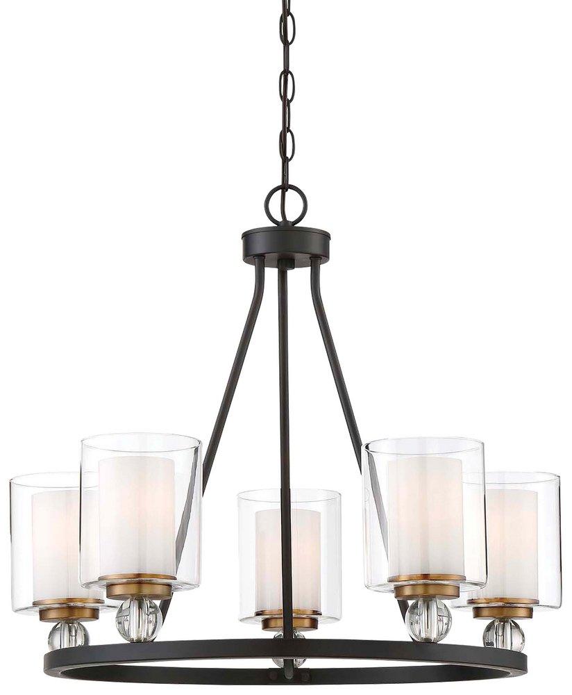 Minka Lavery Painted Bronze/Natural Brushed Brass 100W 5-Light Medium E-26 Chandelier 