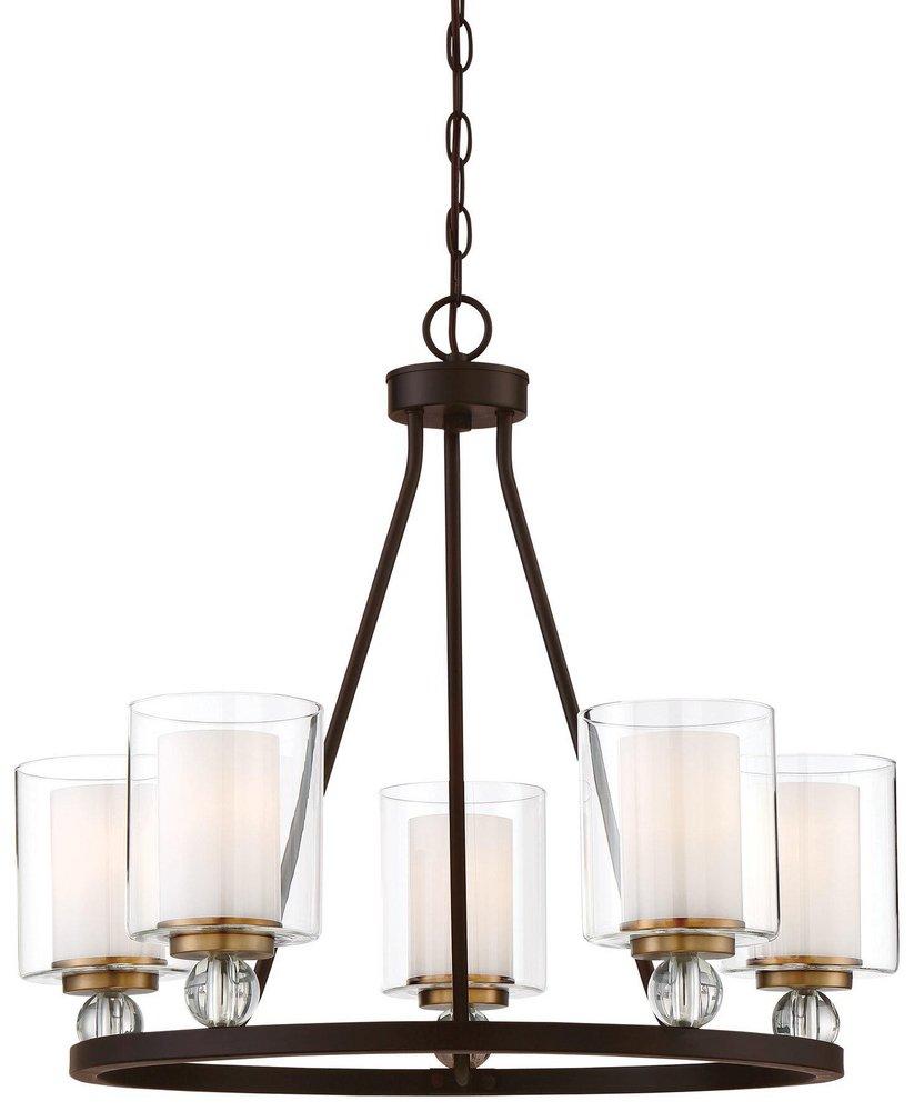 Minka Lavery Painted Bronze/Natural Brushed Brass 100W 5-Light Medium E-26 Chandelier 