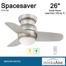 Minka Aire Brushed Steel 31.95W 3-Blade ABS Ceiling Fan with 26 in. Blade Span and 1-Light LED 