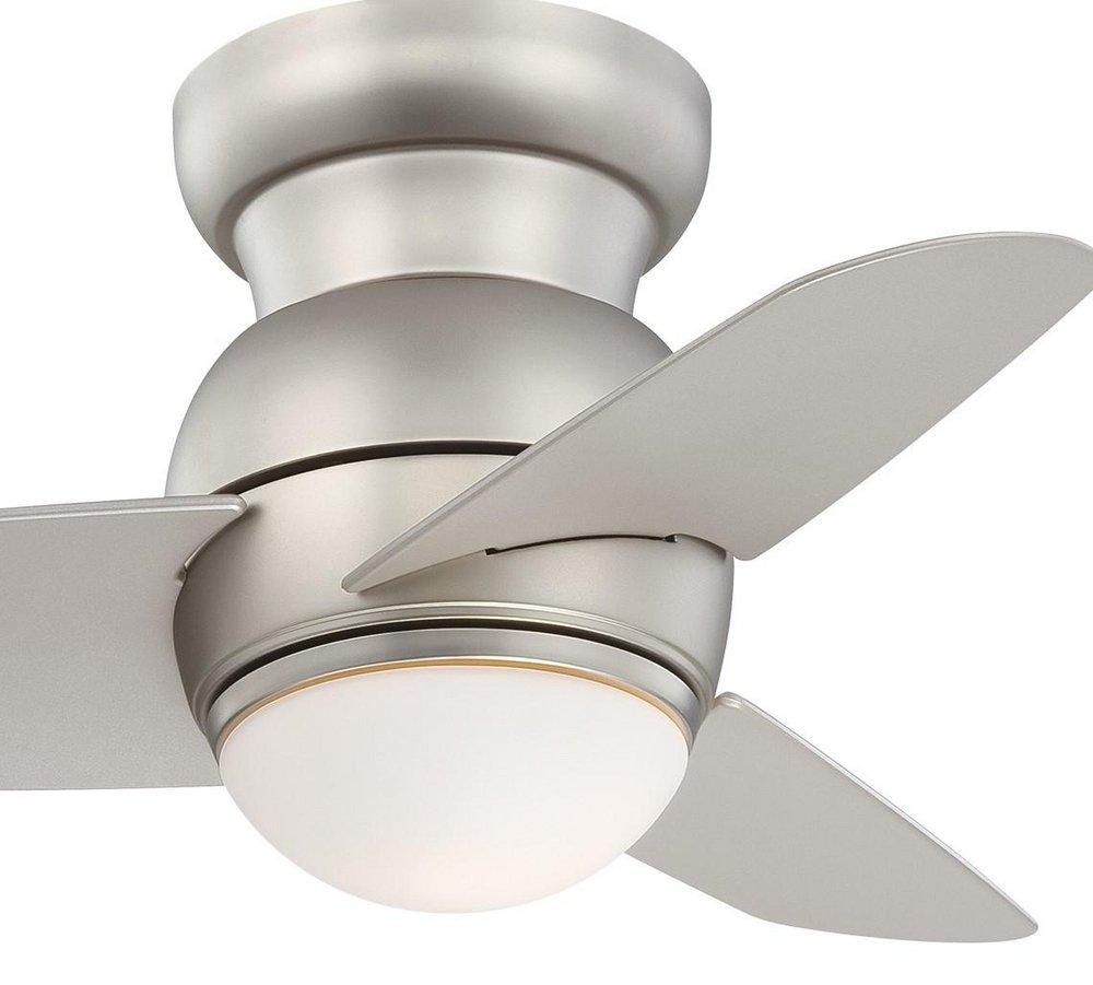 Minka Aire Brushed Steel 31.95W 3-Blade ABS Ceiling Fan with 26 in. Blade Span and 1-Light LED 