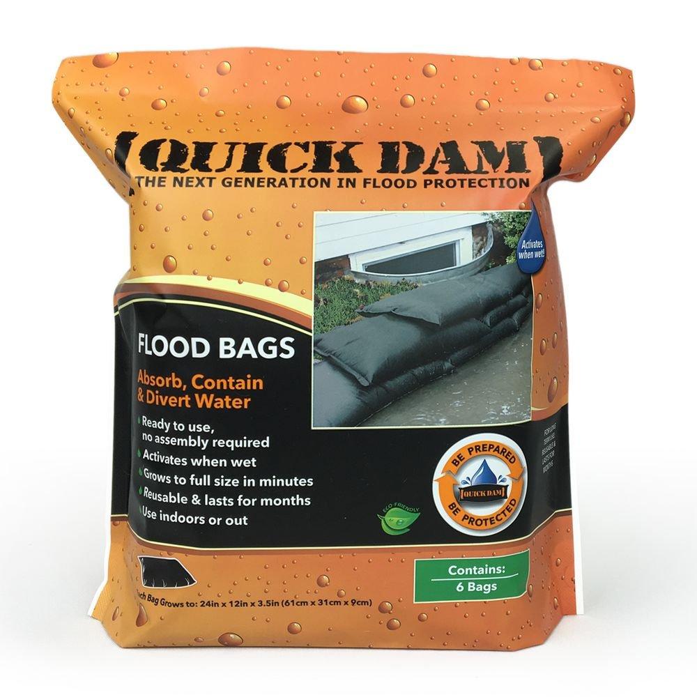 Quick Dam Black 12 x 24 x 3-1/2 in. Water Activated Flood Bag 