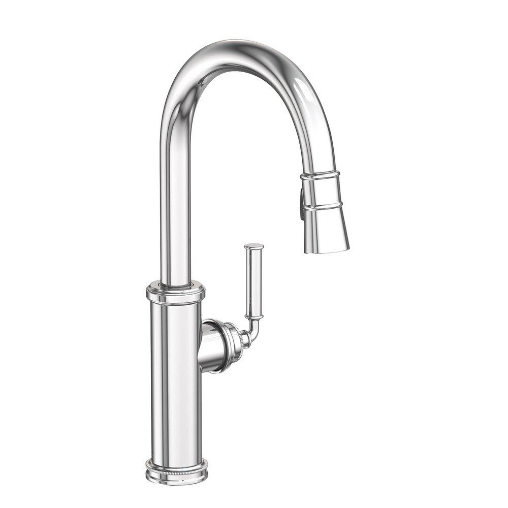 Newport Brass Polished Chrome Single Handle Pull Down Kitchen Faucet 