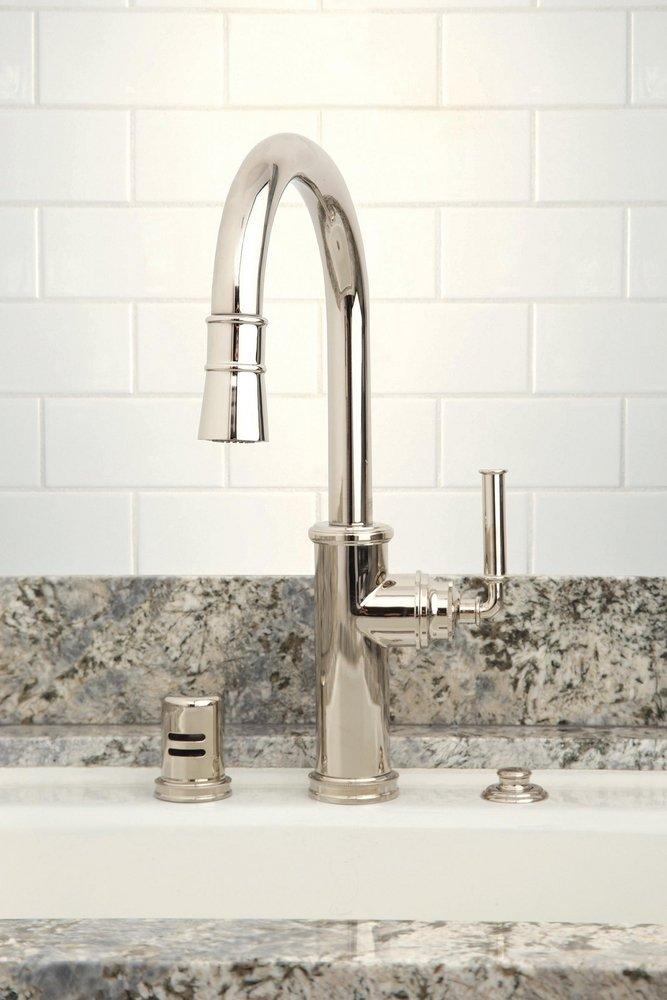 Newport Brass Polished Chrome Single Handle Pull Down Kitchen Faucet 