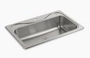 Sterling Luster Stainless Steel 33 x 22 in. Stainless Steel Single Bowl Drop-in Kitchen Sink in Satin Stainless Steel/Luster Stainless Steel 