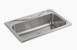 33 in. Drop-in Stainless Steel Single Bowl Kitchen Sink in Luster Stainless Steel