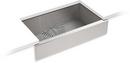 34 in. Undermount Farmhouse Stainless Steel Single Bowl Kitchen Sink in Satin Stainless Steel