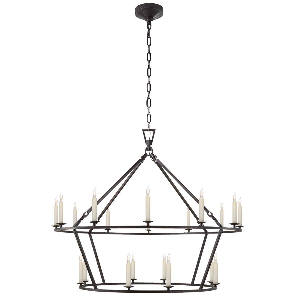 Visual Comfort & Co. Signature Aged Iron 40W 20-Light Candelabra E-12 Incandescent Chandelier 