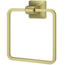 Rectangular Closed Towel Ring in Brushed Gold