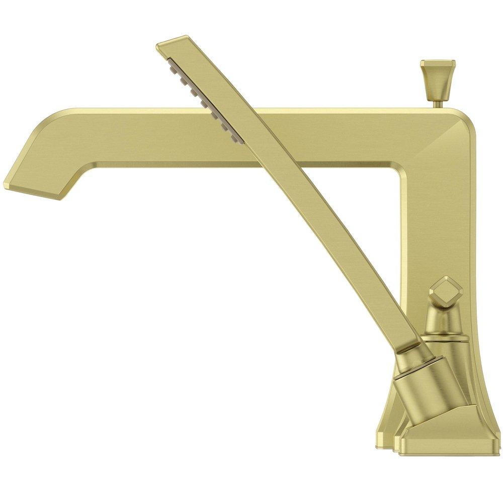 Pfister Brushed Gold 1.8 gpm 4-Hole Deck Mount Roman Tub Faucet Trim with Double Lever Handle and Handshower 