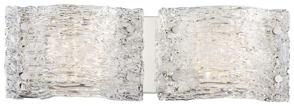 George Kovacs Chrome 18-3/4 in. 20W 2-Light LED Vanity Fixture with Clear Artisan Glass 