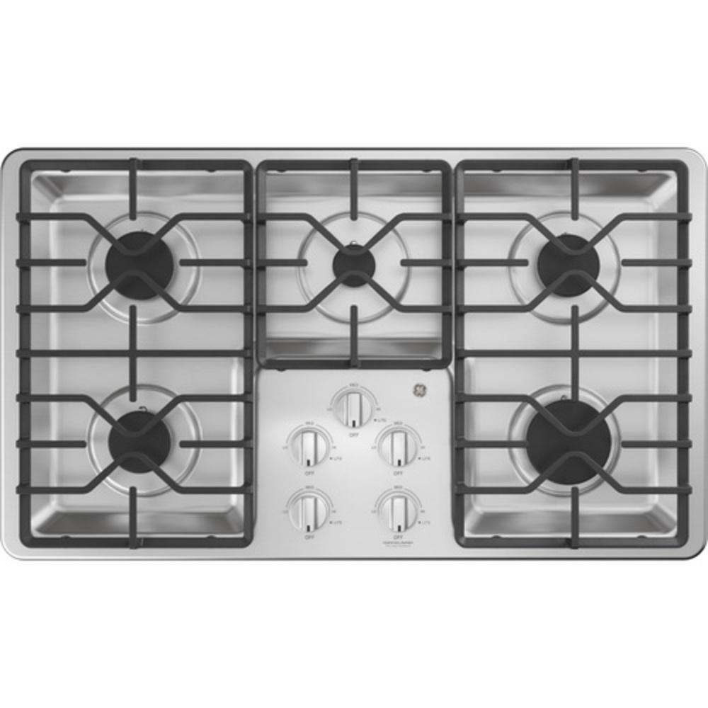 GE® Stainless Steel 5 Burner Sealed Cooktop 