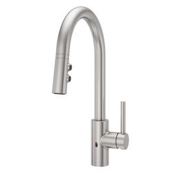 Single Handle Pull Down Kitchen Faucet in Stainless Steel