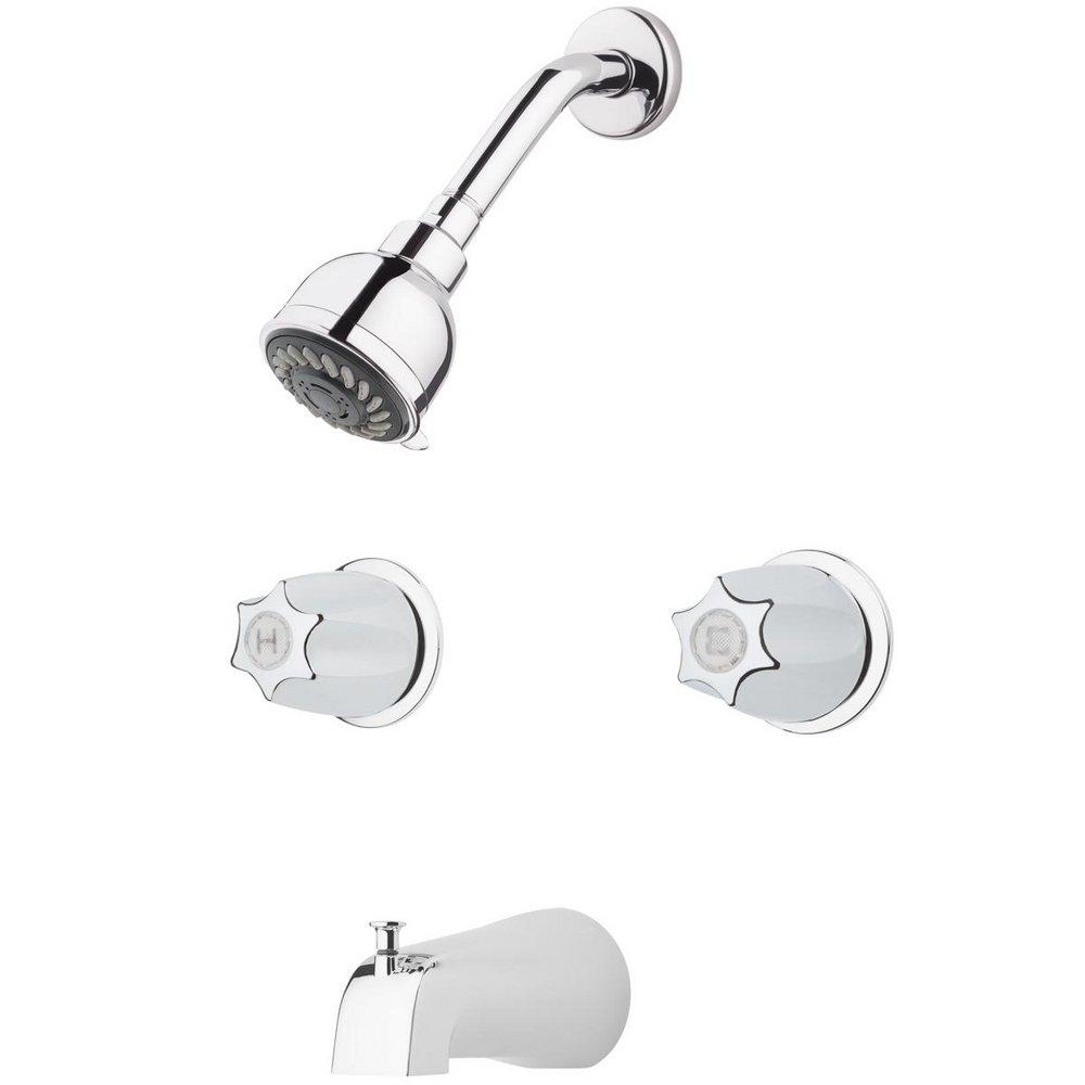 Pfister Polished Chrome Two Handle Multi Function Bathtub & Shower Faucet 