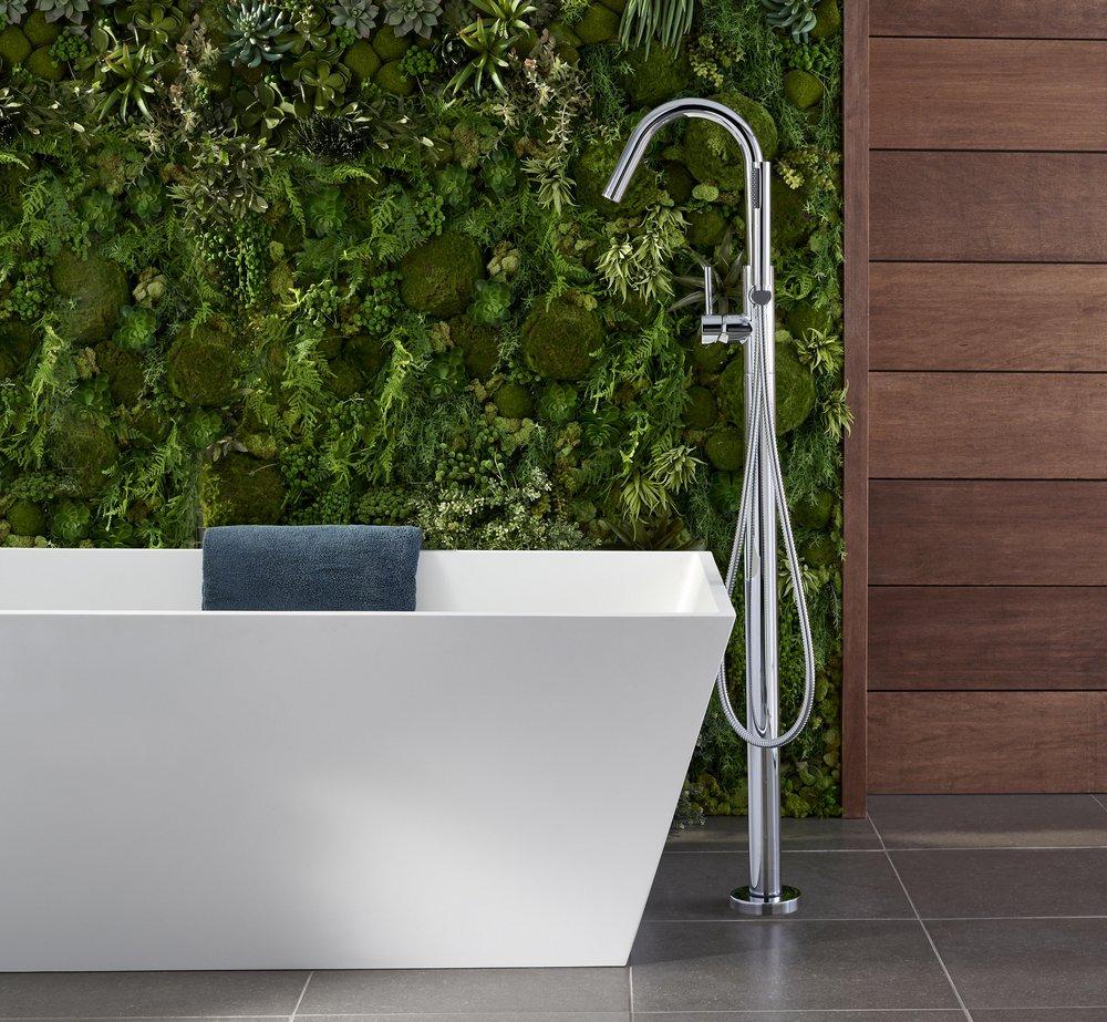 Pfister Polished Chrome Single Handle Lever Floor Mount Filler (Trim Only) 