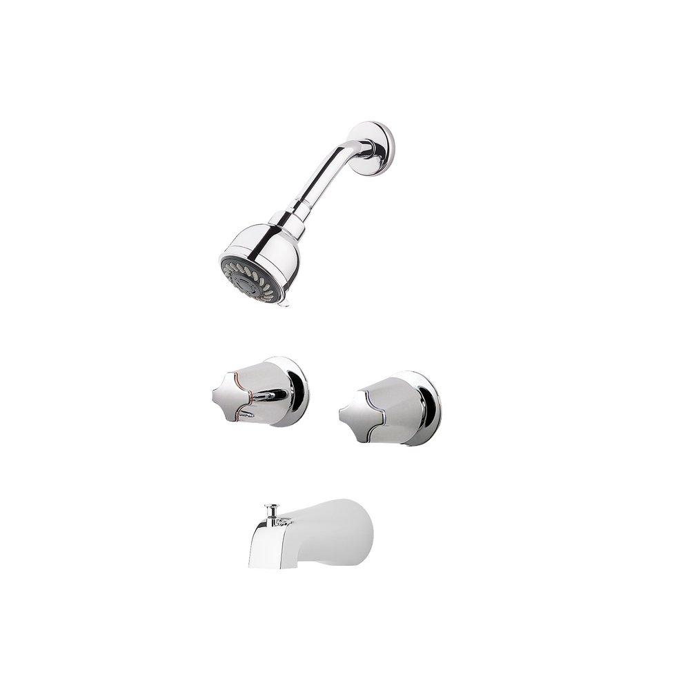 Pfister Polished Chrome Two Handle Multi Function Bathtub & Shower Faucet (Trim Only) 