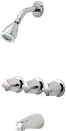 Three Handle Multi Function Bathtub & Shower Faucet in Polished Chrome