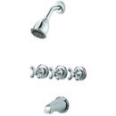 Three Handle Multi Function Bathtub & Shower Faucet in Polished Chrome (Trim Only)