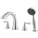 Pfister Polished Chrome 1.8 gpm 4 Hole Deck Mount Roman Tub Faucet with Double Lever Handle 