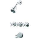 Three Handle Multi Function Bathtub & Shower Faucet in Polished Chrome (Trim Only)