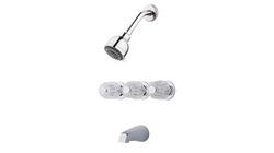 Three Handle Multi Function Bathtub & Shower Faucet in Polished Chrome